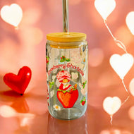 Can Shaped Drinking Glass Strawberry Shortcake